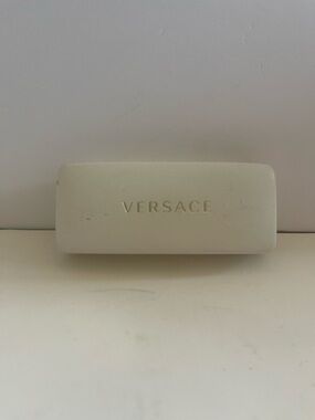 VERSACE White Hard leather Clamshell Sunglasses Case Only MADE IN ITALY
